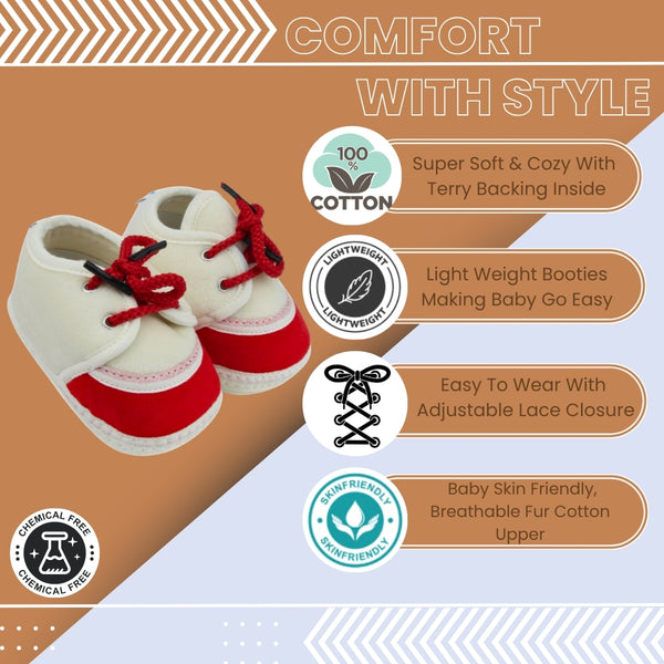 6 To 12 Months Baby Boys & Baby Girls Lace Velvet Shoe/Booties (Brown,Black)-BT4947