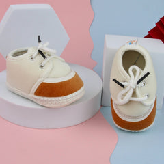 6 To 12 Months Baby Boys & Baby Girls Lace Velvet Shoe/Booties (Dark Brown)-BT4948