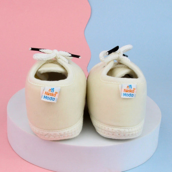 6 To 12 Months Baby Boys & Baby Girls Lace Velvet Shoe/Booties (Dark Brown)-BT4948