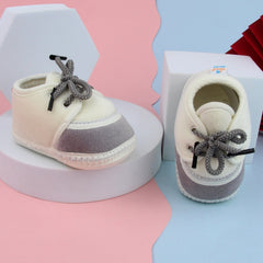 6 To 12 Months Baby Boys & Baby Girls Lace Velvet Shoe/Booties (Brown,Red)-BT4949