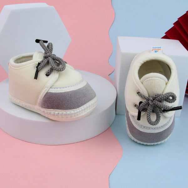 6 To 12 Months Baby Boys & Baby Girls Lace Velvet Shoe/Booties (Brown,Red)-BT4949