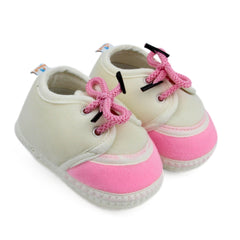 6 To 12 Months Baby Boys & Baby Girls Lace Velvet Shoe/Booties (Brown,Pink)-BT4950