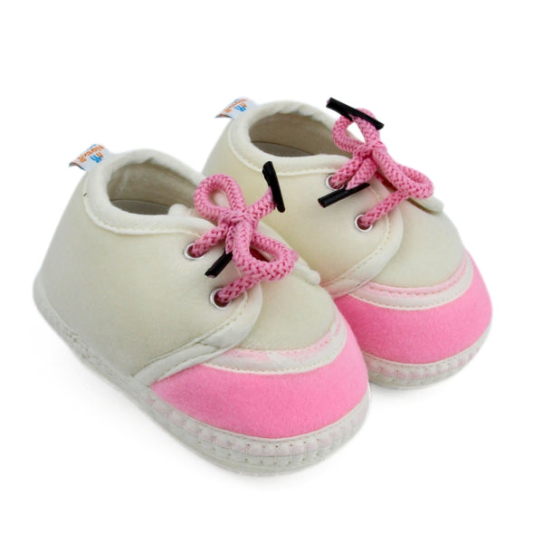 6 To 12 Months Baby Boys & Baby Girls Lace Velvet Shoe/Booties (Brown,Pink)-BT4950