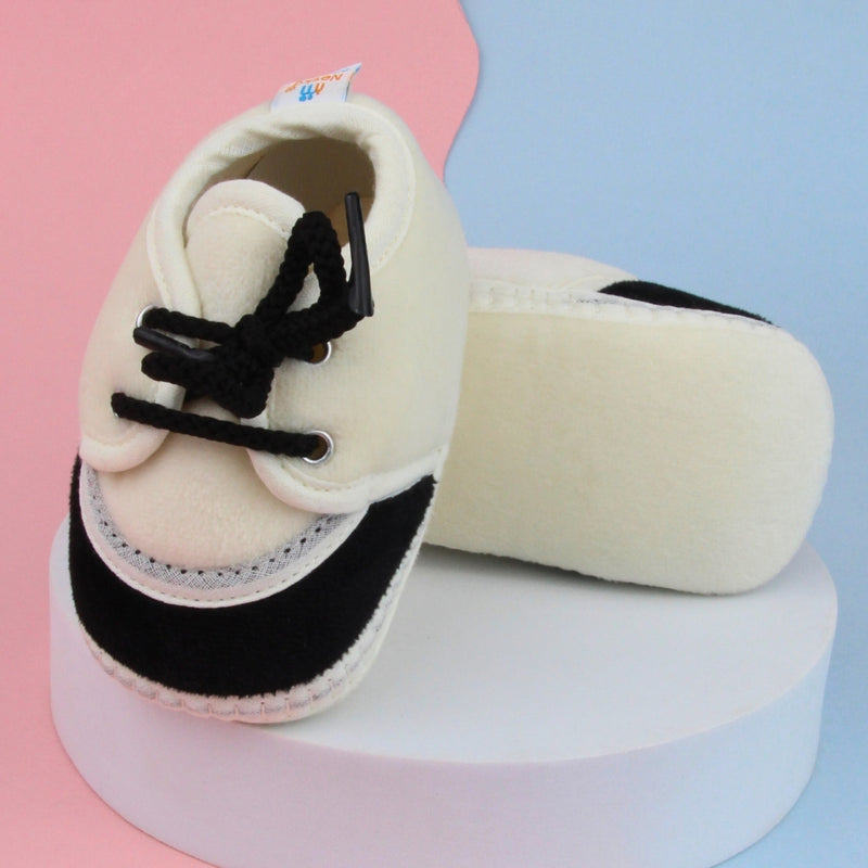 6 To 12 Months Baby Boys & Baby Girls Lace Velvet Shoe/Booties (Brown,Grey)-BT4951