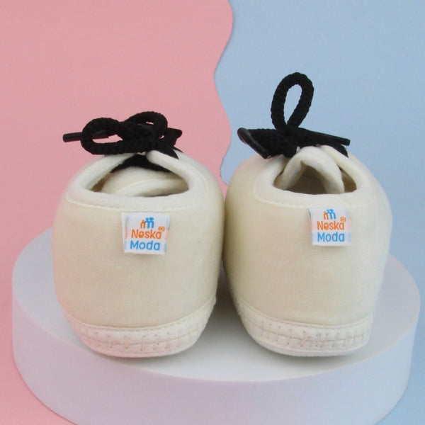 6 To 12 Months Baby Boys & Baby Girls Lace Velvet Shoe/Booties (Brown,Grey)-BT4951