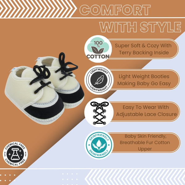6 To 12 Months Baby Boys & Baby Girls Lace Velvet Shoe/Booties (Brown,Grey)-BT4951