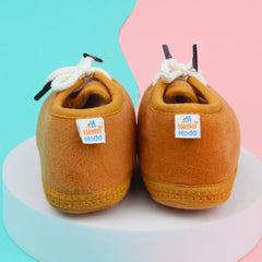 6 To 12 Months Baby Boys & Baby Girls Lace Cotton Shoe/Booties (Yellow,Brown)-BT4952