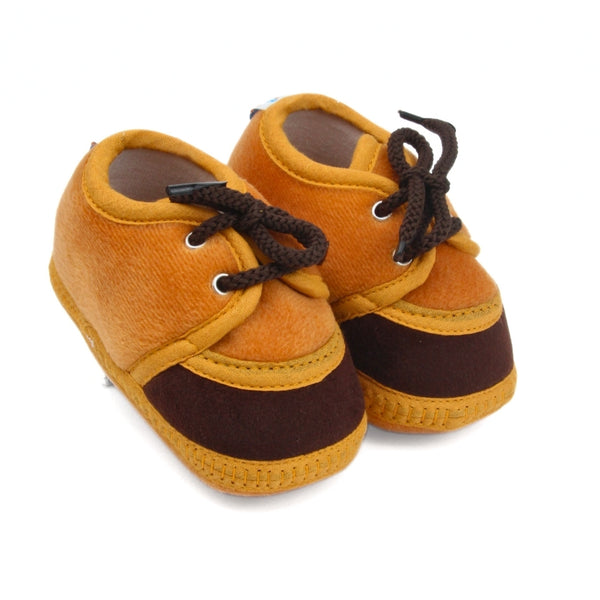 6 To 12 Months Baby Boys & Baby Girls Lace Velvet Belly/Booties (Brown)-BT4954