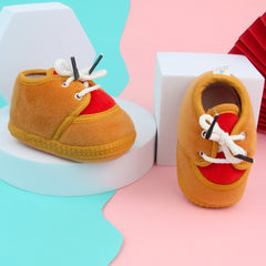6 To 12 Months Baby Boys & Baby Girls Lace Cotton Shoe/Booties (White,Grey)-BT4955