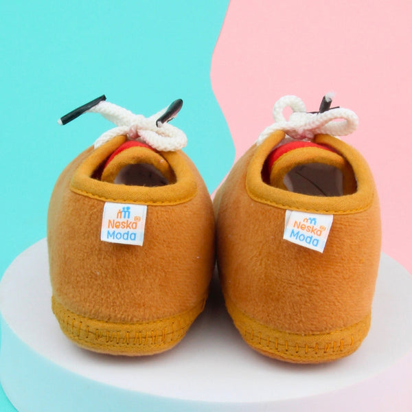 6 To 12 Months Baby Boys & Baby Girls Lace Cotton Shoe/Booties (White,Grey)-BT4955