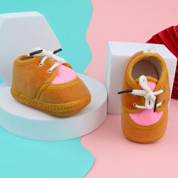 6 To 12 Months Baby Boys & Baby Girls Lace Cotton Shoe/Booties (White)-BT4956