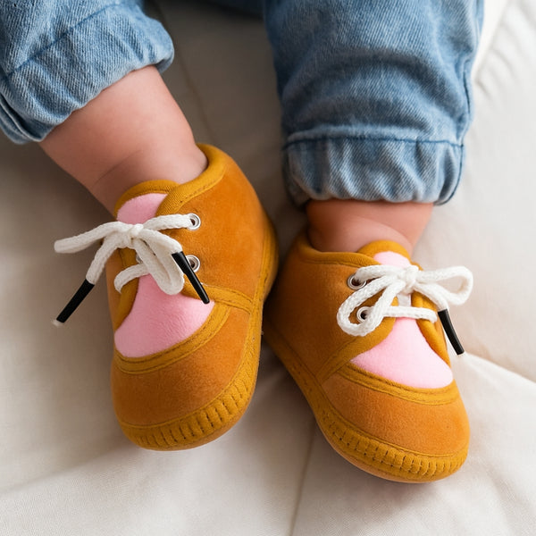 6 To 12 Months Baby Boys & Baby Girls Lace Cotton Shoe/Booties (White)-BT4956