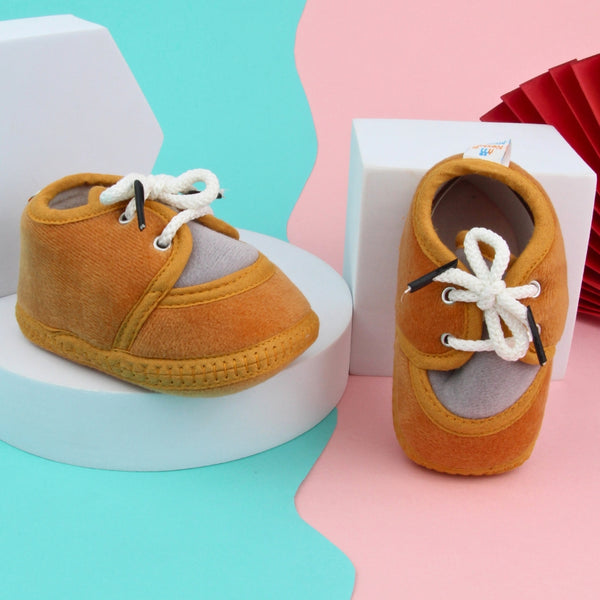 6 To 12 Months Baby Boys & Baby Girls Lace Cotton Shoe/Booties (Grey)-BT4957