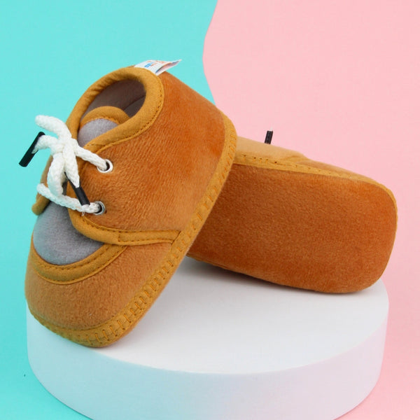 6 To 12 Months Baby Boys & Baby Girls Lace Cotton Shoe/Booties (Grey)-BT4957