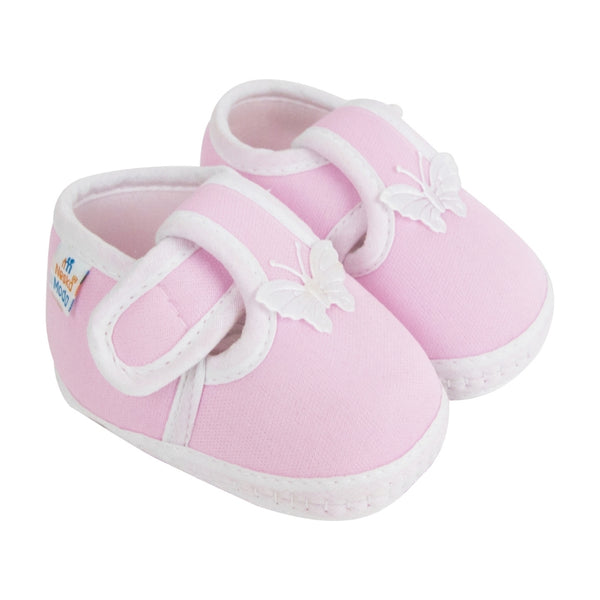 Neska Moda 6 To 12 Months Baby Boys & Girls Cotton Butterfly Velcro Booties