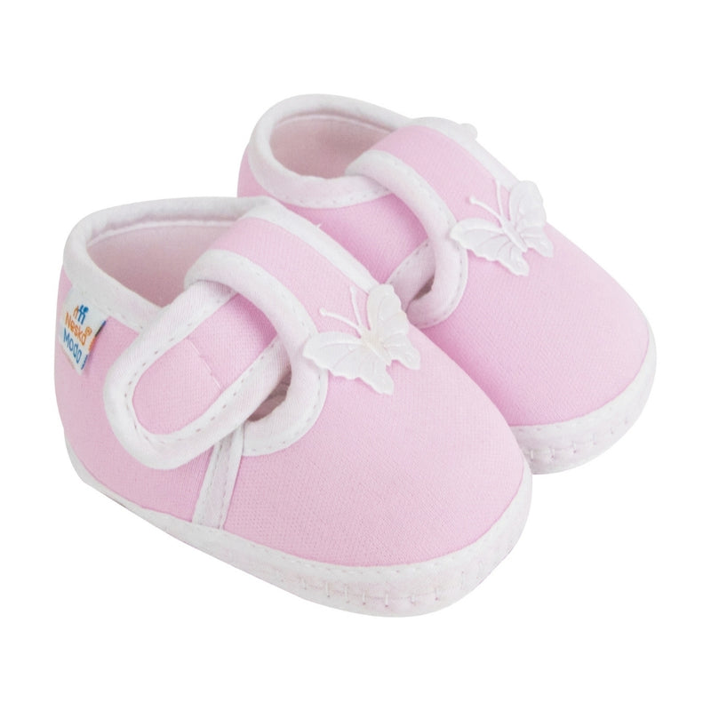 Neska Moda 6 To 12 Months Baby Boys & Girls Cotton Butterfly Velcro Booties