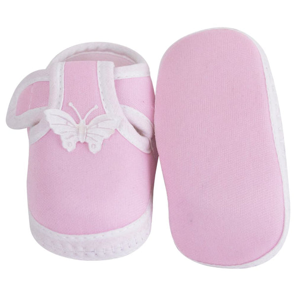 Neska Moda 6 To 12 Months Baby Boys & Girls Cotton Butterfly Velcro Booties