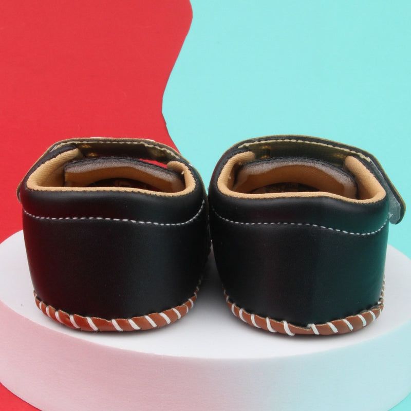 6 To 12 Months Baby Boys & Girls Booties (Black,Brown)-BT5002