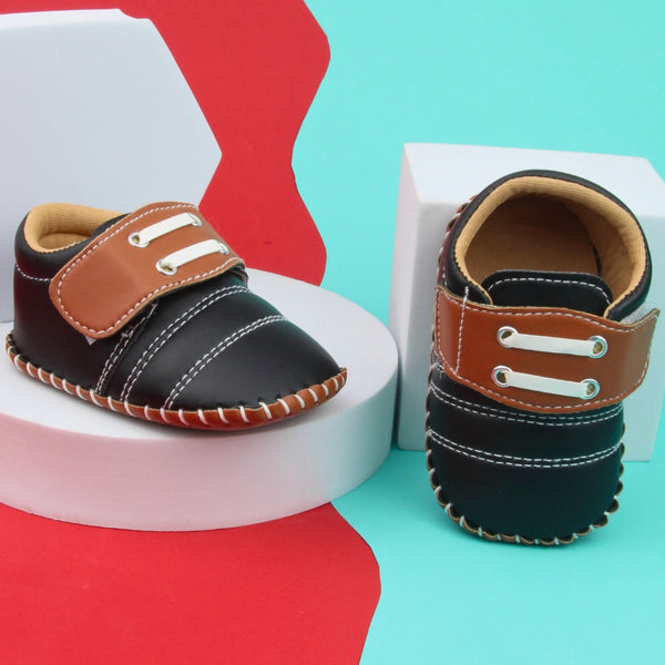 6 To 12 Months Baby Boys & Girls Booties (Black,Brown)-BT5002