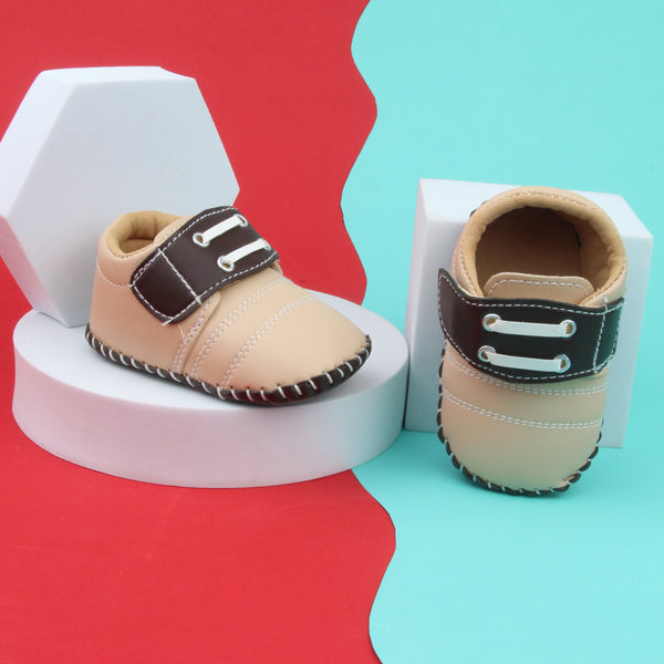 6 To 12 Months Baby Boys & Girls Booties (Beige,Brown)-BT5005