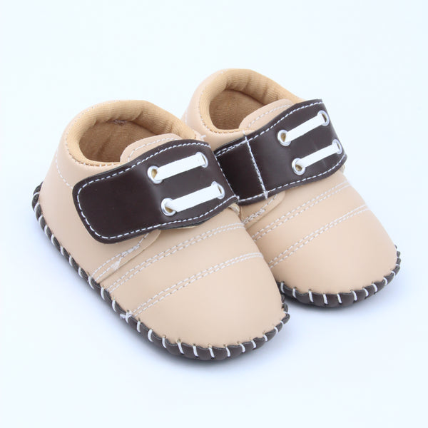 6 To 12 Months Baby Boys & Girls Booties (Beige,Brown)-BT5005