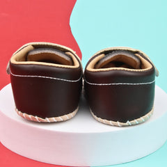 6 To 12 Months Baby Boys & Girls Booties (Dark Brown,Beige)-BT5006