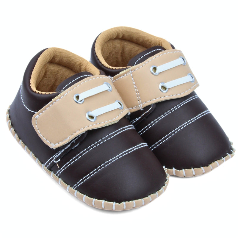 6 To 12 Months Baby Boys & Girls Booties (Dark Brown,Beige)-BT5006