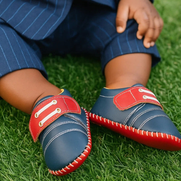 6 To 12 Months Baby Boys & Girls Booties (Navy,Red)-BT5007