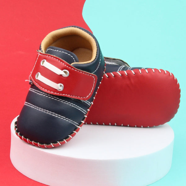 6 To 12 Months Baby Boys & Girls Booties (Navy,Red)-BT5007
