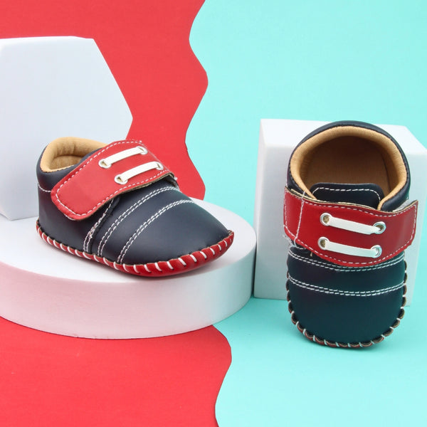 6 To 12 Months Baby Boys & Girls Booties (Navy,Red)-BT5007