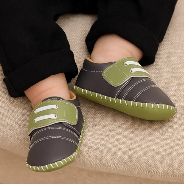 6 To 12 Months Baby Boys & Girls Booties (Grey,Green)-BT5008