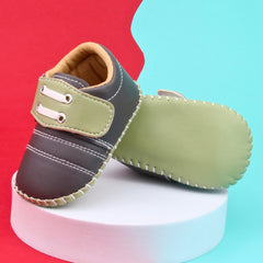 6 To 12 Months Baby Boys & Girls Booties (Grey,Green)-BT5008