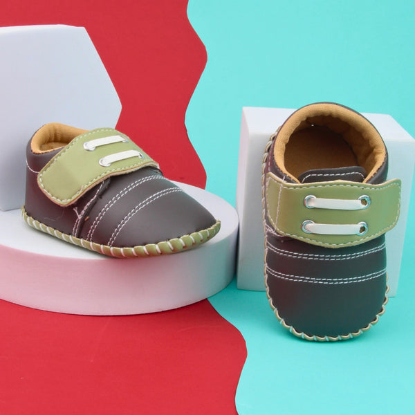6 To 12 Months Baby Boys & Girls Booties (Grey,Green)-BT5008