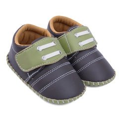 6 To 12 Months Baby Boys & Girls Booties (Grey,Green)-BT5008