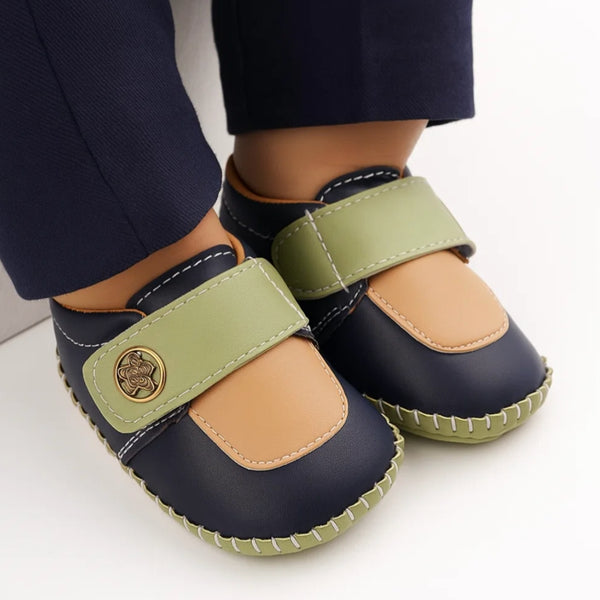 6 To 12 Months Baby Boys & Girls Star Booties (Green,Beige,Black)-BT5010