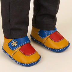 6 To 12 Months Baby Boys & Girls Star Booties (Blue,Red,Yellow)-BT5011