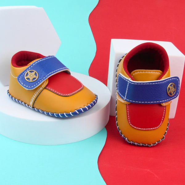 6 To 12 Months Baby Boys & Girls Star Booties (Blue,Red,Yellow)-BT5011