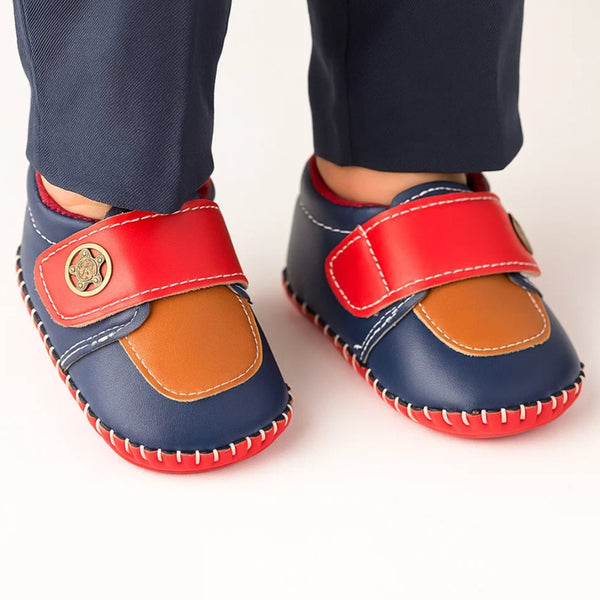 6 To 12 Months Baby Boys & Girls Star Booties (Red,Yellow,Navy)-BT5012