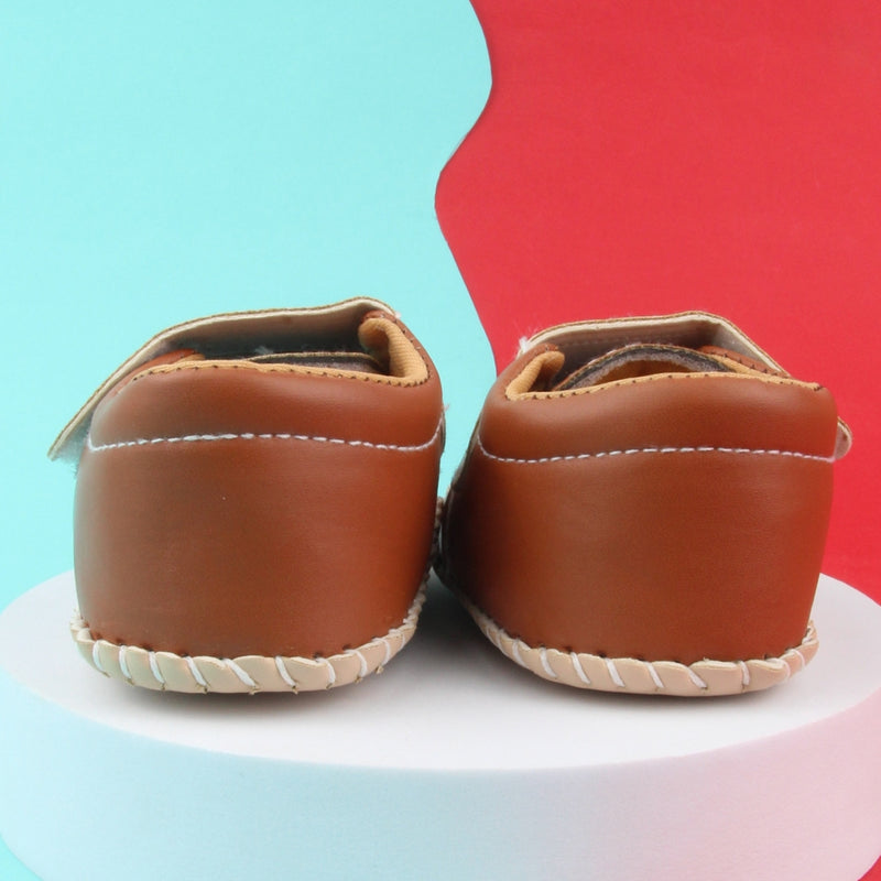 6 To 12 Months Baby Boys & Girls Star Booties (Beige,Black,Brown)-BT5015