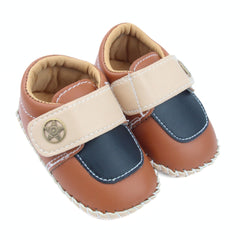6 To 12 Months Baby Boys & Girls Star Booties (Beige,Black,Brown)-BT5015