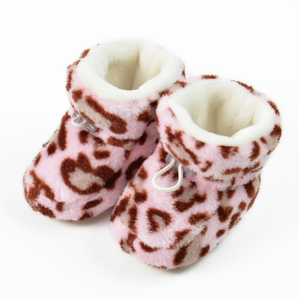 Baby Unisex High Ankle Fur Slip-on Booties (Pink,Brown)-BT5039