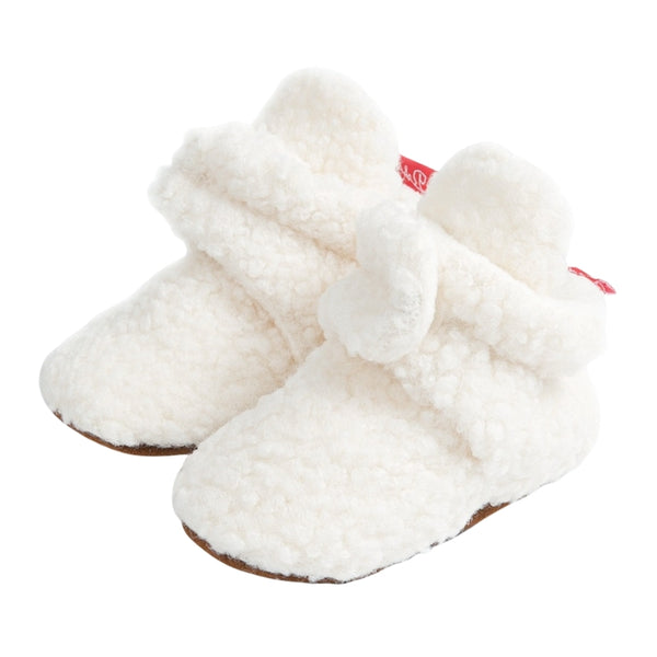 Baby Unisex Fur Velcro Booties (Cream)-BT5041