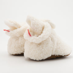 Baby Unisex Fur Velcro Booties (Cream)-BT5041