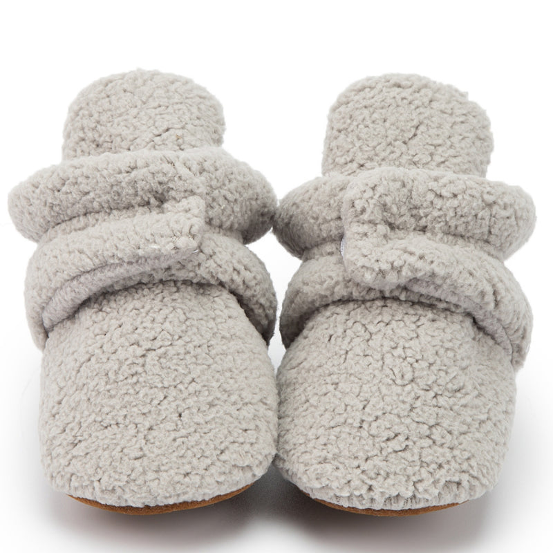 Baby Unisex Fur Velcro Booties (Grey)-BT5044