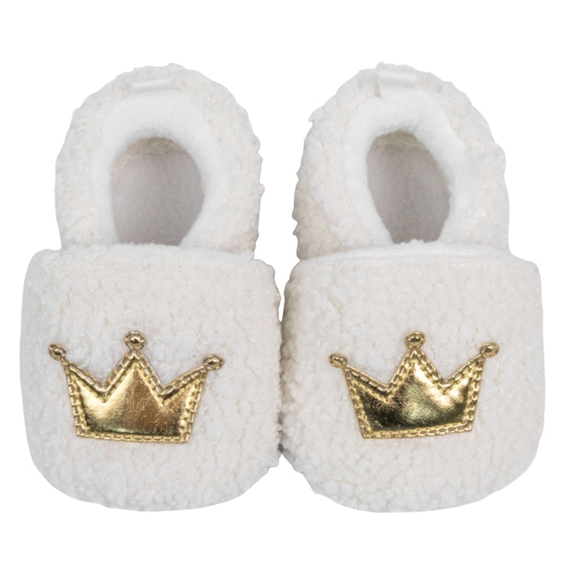 Baby Unisex Fur Slip-On Booties (White)-BT5046