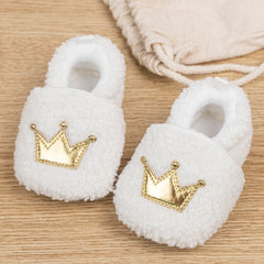 Baby Unisex Fur Slip-On Booties (White)-BT5046