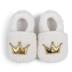 Baby Unisex Fur Slip-On Booties (White)-BT5046
