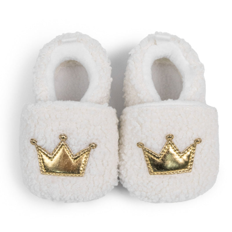 Baby Unisex Fur Slip-On Booties (White)-BT5046