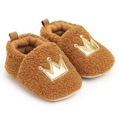 Baby Unisex Fur Slip-On Booties (Brown)-BT5047