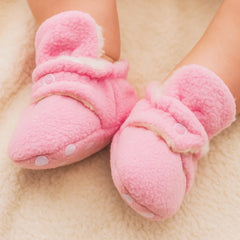 Baby Unisex Fur Tich Button Booties (Pink,White)-BT5069